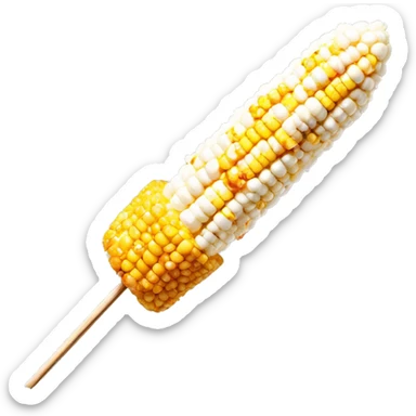 Mexican street corn (elote) on a stick. creamy sauce, cheese, and chili powder for texture and color. sticker