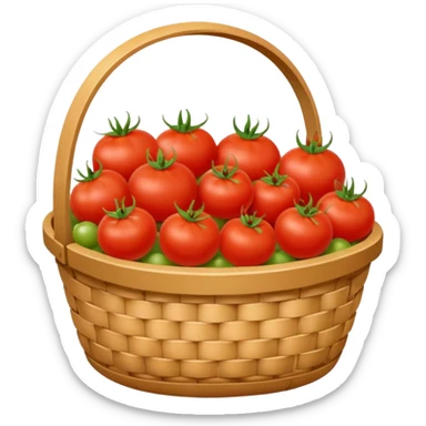 tomato and other fruits in basket and less fruits  sticker