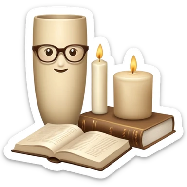 beige aesthetic objects like vase, book, pillow, glasses, and candle sticker