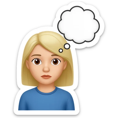 Add a thought bubble above the girl's head. Keep the background transparent. sticker