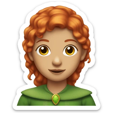 Redheaded girl with elf ears sticker