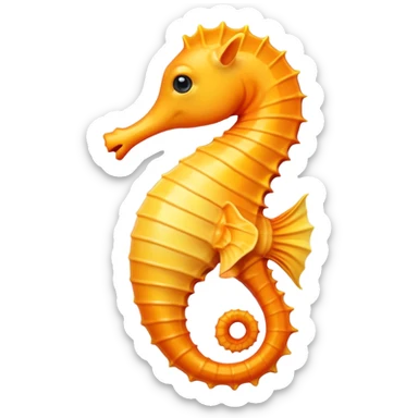 Orange seahorse with yellow underbelly facing left sticker