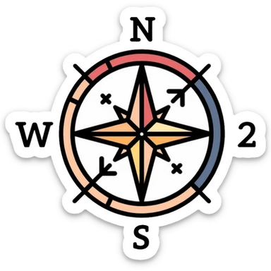 compass navigation tool sticker