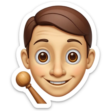 Pinocchio with a wooden nose sticker