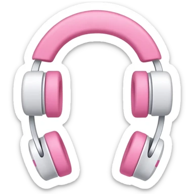 Crie um fone de ouvido Branco. Com lacinhos rosas sticker