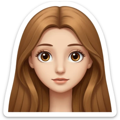  Light brown very long hair girl with brown eyes with big eyelashes  sticker