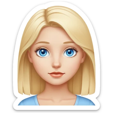 a blondish girl with blue eyes sticker