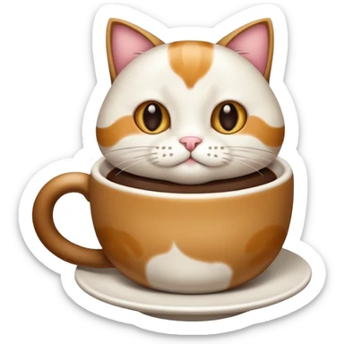 Gato café con manchas blancas acostado boca arriba sticker