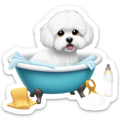 Bichon Maltese at the spa sticker