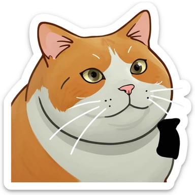 Cute fat orange and white cat stepping on a cute mouse’s rail sticker