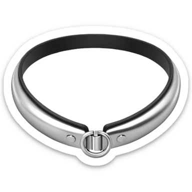 luxury fetish collar, silver chrome, smooth rounded metal, dominant erotic mood sticker