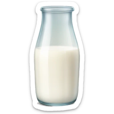 glass milk with label sticker