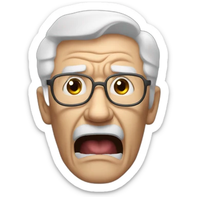 very angry grandpa sticker