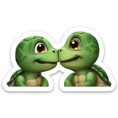 Turtle kiss sticker