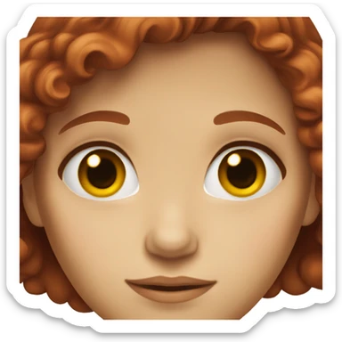 girl with brown eyes and dark red hair sticker