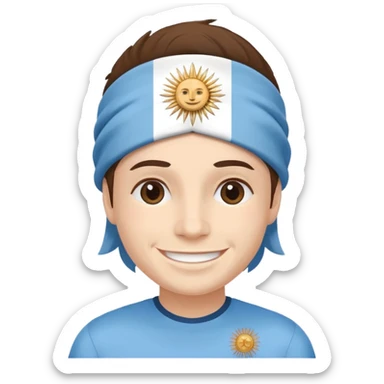 Una persona con la cabeza de la bandera de Argentina sticker