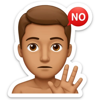 A man saying no with a nonchalant look sticker
