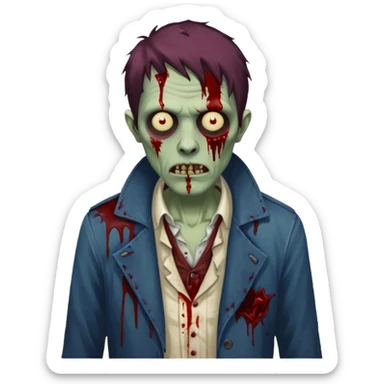 parisian zombie man sticker
