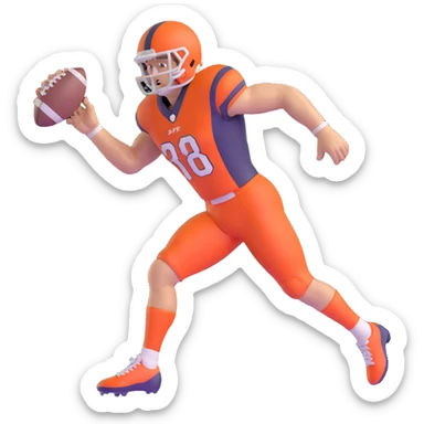 AFL player in dynamic pose holding a football sticker
