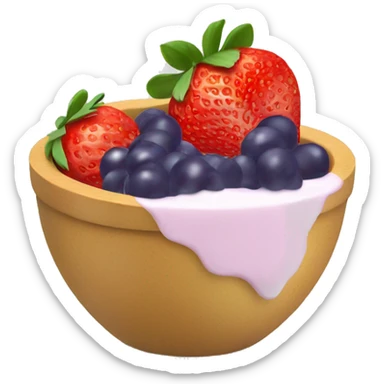 fruit yogurt bowl with strawberries and grapes sticker