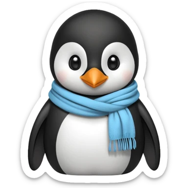 penguin with different scarf single-color  sticker