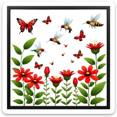 🎨Donde danzan las mariposas y los colibrís y entre las 💐flores y la 🏞️naturaleza las 🐝abejas bebiendo el néctar de las flores polinizando the 🐞ladybug rojo divino entre los jardines de pintorescos y majestuosos colores sticker