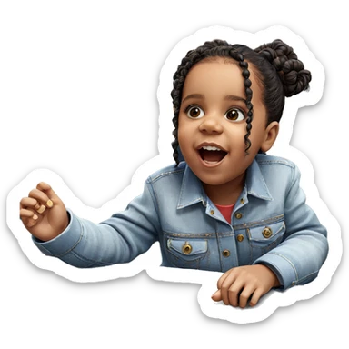 realistic portrait of girl in denim sticker