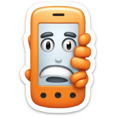Orange smartphone upset sticker