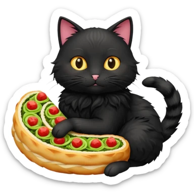 Schwarze katze umarmt roulade sticker