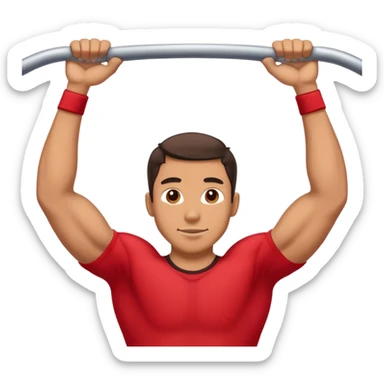 guy with red shirt doing pull ups sticker