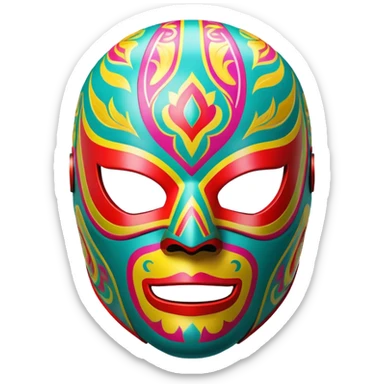 colorful luchador wrestling mask sticker