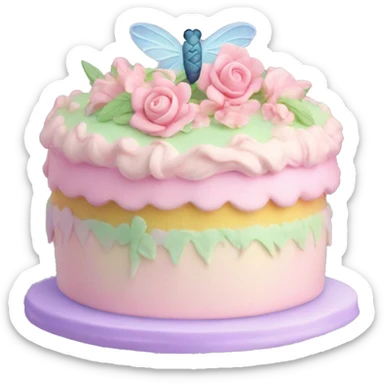 Fairy pastel cake sticker