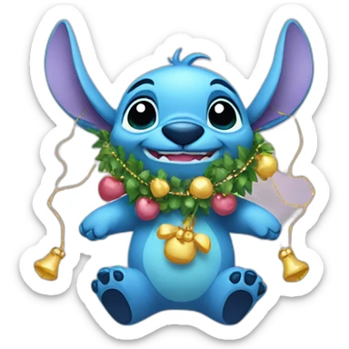 Stitch with garlands sticker