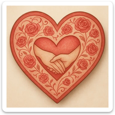object symbolizing love, romantic, with a heart motif sticker
