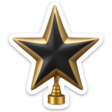 Realistic black,pink,and gold starr tree topper isolated.  sticker