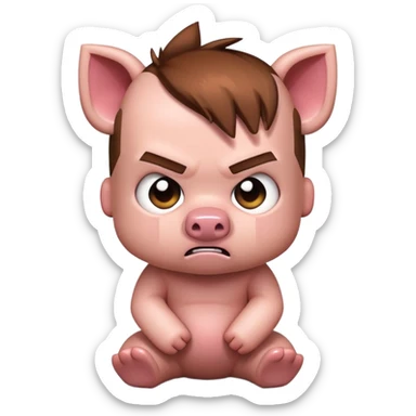 angry Minecraft baby Piglin sticker