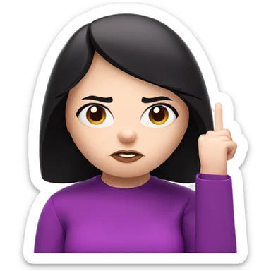 girl showing middle finger sticker