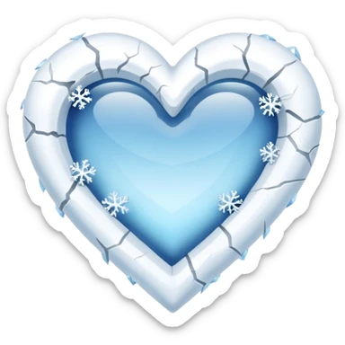 snow heart freezing sticker