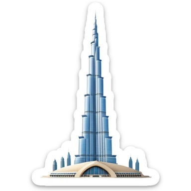 burj khalife white background sticker