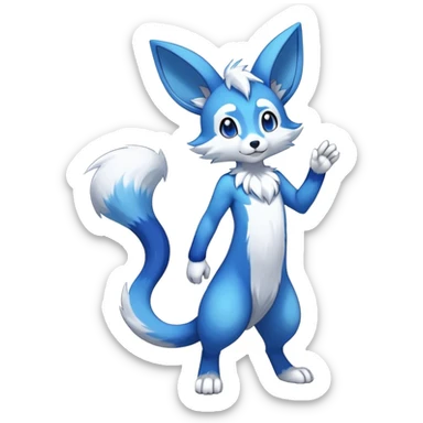 Shiny Cool Anthro Sona Fakemon Full Body sticker