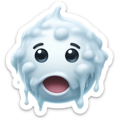 White slime with a happy emotion  sticker