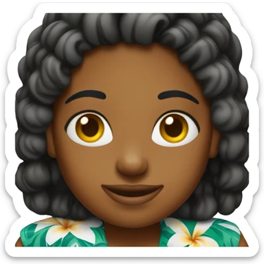 Hawaii vacation black female sticker
