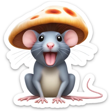 Smelly Rat with a mushroom hat  sticker
