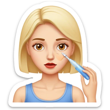 a woman who gets a shot in the face sticker