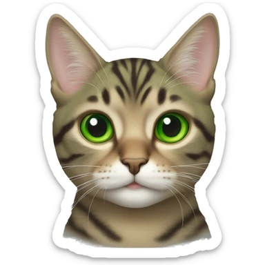 multicolor cat green eyes  sticker