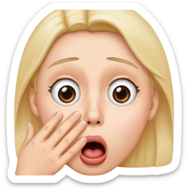 shocked face with hand in front of mouth sticker