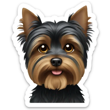 Black yorkshire terrier sticker