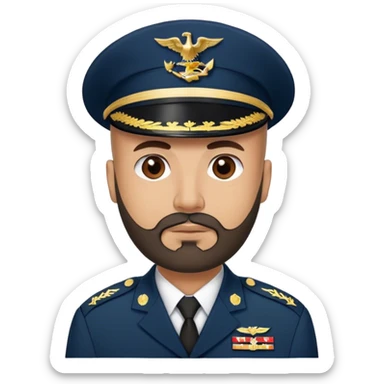 A Hispanic dad with a bald head and a middle eastern beard d And a marine uniform  sticker