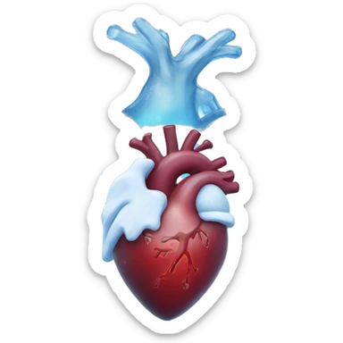 A human heart frozen sticker