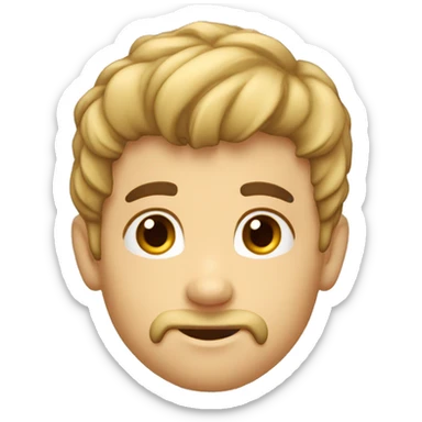 Niño con pelo rubio barbas de chivo sin bigote sin bigote sticker